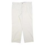 TOMMY HILFIGER Mens Cotton Blend White Regular Straight Trousers W38 L30 Casual