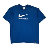 Soccer Nike Graphic T-Shirt - XL Blue Cotton