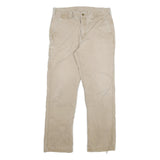 CARHARTT Mens Relaxed Beige Cotton Blend W32 L30 Workwear Trousers Zip Closure