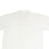 Mens White & Beige Linen Blend Shirt 2XL Embroidered Button Casual Summer