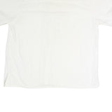 Mens White & Beige Linen Blend Shirt 2XL Embroidered Button Casual Summer