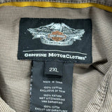 Motorcycles Harley Davidson Spellout Short Sleeve Shirt - 2XL Brown Cotton
