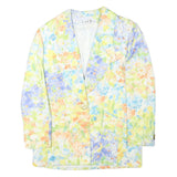 MICHAEL FIRES Womens Pastel Floral Print Jacket M Polyester Blend Button Front