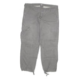 CARHARTT Mens Cotton Blend Grey Relaxed Cargo Trousers W40 L32 Workwear