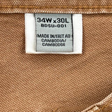 Dakota Grizzly Carpenter Trousers - 33W 30L Brown Cotton