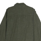GRIZZLY BEAR Mens Green Cotton Shirt L Button Pocket Casual Style