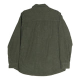 GRIZZLY BEAR Mens Green Cotton Shirt L Button Pocket Casual Style
