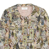 CREATION MADEMOISELLE Womens Multicolour Geometric Jacket UK 12 Woven Button Up