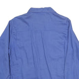 FADED GLORY Womens Blue Long Sleeve Shirt Button Neck L Cotton Blend Casual