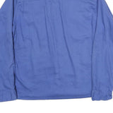 FADED GLORY Womens Blue Long Sleeve Shirt Button Neck L Cotton Blend Casual