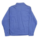 FADED GLORY Womens Blue Long Sleeve Shirt Button Neck L Cotton Blend Casual