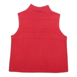 CHRISTOPHER & BANKS Womens Red Plain Sleeveless Roll Neck Basic Knit L