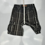 Lee Checked Cargo Shorts - 31W 11L Black & White Cotton