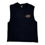 Lone Wolf Harley Davidson Graphic Vest - Large Black Cotton