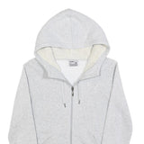 PUMA Womens Grey Hoodie UK 12 Cotton Blend Full Zip Sherpa Lined Sweatshirt