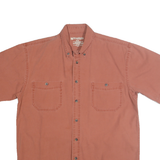 WIND RIVER Mens Rust Orange Cotton Short Sleeve Shirt M Casual Button Pocket