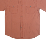 WIND RIVER Mens Rust Orange Cotton Short Sleeve Shirt M Casual Button Pocket