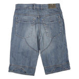 IDENTIC Mens Denim Blue Casual Shorts L W36 Cotton Blend Button Closure