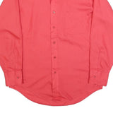 JC PENNY Mens Red Shirt L Cotton Blend Classic Fit Button Down Pocket