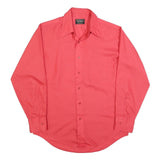 JC PENNY Mens Red Shirt L Cotton Blend Classic Fit Button Down Pocket
