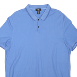 CALVIN KLEIN Mens Blue Short Sleeve Logo XL Cotton Blend Polo Shirt