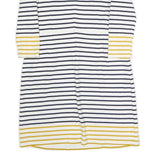 JOULES Womens White & Navy Striped Cotton Blend Day Dress Knee Length M Casual
