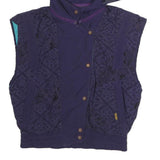 CIESSE Womens Navy Blue Quilted Hooded Jacket M Polyester Zip Sleeveless Casual