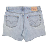 LEVI'S Womens Denim Blue Shorts Slim Fit L W36 Distressed Hem Casual