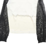 SELF-PORTRAIT Womens Black & White Printed Blouse Long Sleeve High Neck UK 10