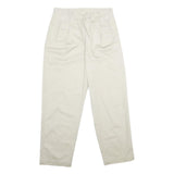 TALBOTS Womens Cotton Classic Beige Zipped Straight Trousers W30 L28