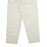 TALBOTS Womens Cotton Classic Beige Zipped Straight Trousers W30 L28