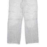 MAD SOUL Mens Regular Fit Light Grey Denim Jeans W36 L30 Zip Closure Casual