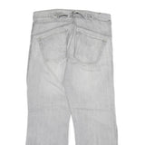 MAD SOUL Mens Regular Fit Light Grey Denim Jeans W36 L30 Zip Closure Casual