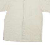 PRIORITY Mens Beige Shirt L Linen Blend Casual Short Sleeve Summer Shirt