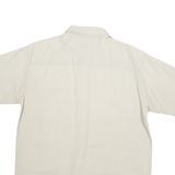 PRIORITY Mens Beige Shirt L Linen Blend Casual Short Sleeve Summer Shirt