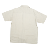PRIORITY Mens Beige Shirt L Linen Blend Casual Short Sleeve Summer Shirt