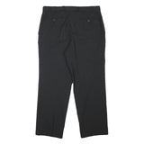 HAGMAN Mens Wool Blend Black Regular Fit Straight Leg Trousers W34 L28 Smart