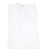 DICKIES Mens Cotton White Relaxed Straight Trousers W38 L32 Workwear Utility
