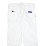DICKIES Mens Cotton White Relaxed Straight Trousers W38 L32 Workwear Utility