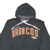 NFL Mens Grey Denver Broncos Full Zip Hoodie L Cotton Blend NFL Logo
