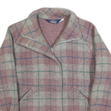 WOOLRICH Womens Pink & Grey Check Wool Blend Zip Jacket S Woven Casual Smart