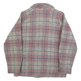 WOOLRICH Womens Pink & Grey Check Wool Blend Zip Jacket S Woven Casual Smart