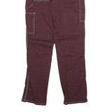 DICKIES Womens Jeans Burgundy Slim Straight Cotton Blend W26 L29 Workwear Style