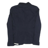 ZARA Womens Navy Blue Jacket XS Polyester Blend Button Plain Stylish Casual