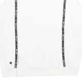 CHAMPION Boys White Sweatshirt Crew Neck 11-12Y Branded Tape Logo