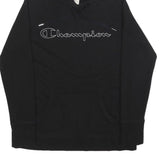 CHAMPION Mens Black Hoodie S Cotton Blend Pullover Classic Logo Sweatshirt
