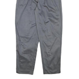 Womens Grey Cotton Blend Relaxed Straight Trousers W30 L30 Zip Closure