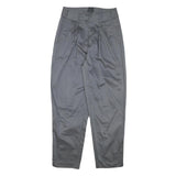 Womens Grey Cotton Blend Relaxed Straight Trousers W30 L30 Zip Closure