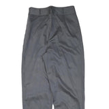Womens Grey Cotton Blend Relaxed Straight Trousers W30 L30 Zip Closure