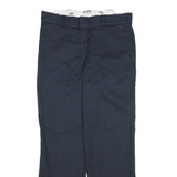 DICKIES Mens Regular Blue Cotton Blend Straight Fit Trousers W34 L31 Workwear
